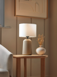 Ribbed Table Lamp - Taupe - thumbnail 2