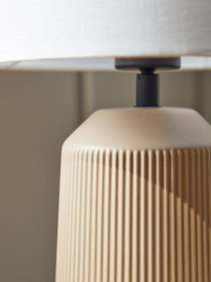 Ribbed Table Lamp - Taupe - thumbnail 4