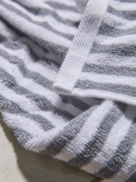 Cotton Striped Bath Towel - Cloud Grey - thumbnail 3