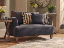 Palma Love Seat - Midnight Blue Cotton Stripe - thumbnail 3
