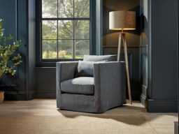 Colmar Armchair - Vintage Taupe Cotton Stripe - thumbnail 3