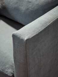 Colmar Armchair - Vintage Taupe Cotton Stripe - thumbnail 2