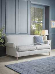 Annecy Three Seater Sofa - Seashell Opulent Cotton Velvet - thumbnail 1