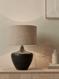 Textured Mango Wood Table Lamp - thumbnail 2