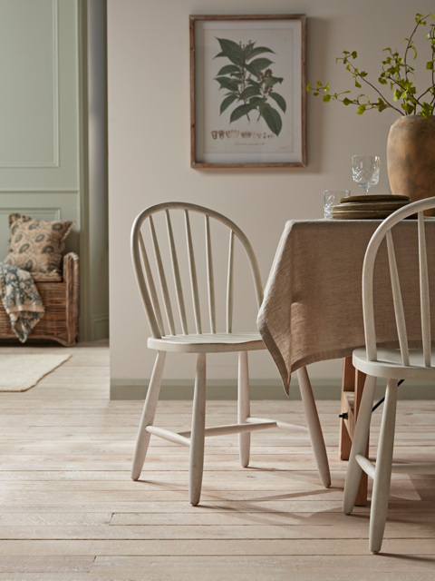White Wooden Spindle back Dining Chair - Set of 2 - image 1