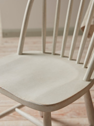 White Wooden Spindle back Dining Chair - Set of 2 - thumbnail 2