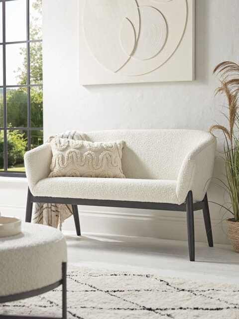 Curved Boucle Sofa - image 1