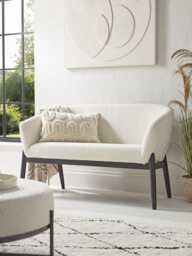 Curved Boucle Sofa - thumbnail 1