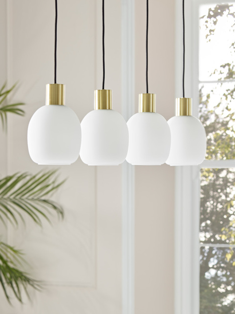 Four Frosted Glass Pendant Lights - image 1
