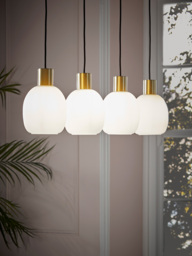 Four Frosted Glass Pendant Lights - thumbnail 2
