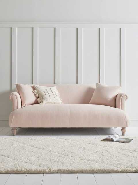 Artes Three Seater Sofa - Soft Eau De Nil Wide Cotton Stripe - image 1