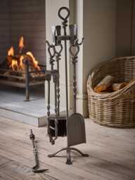 Pewter Hand Turned Fireside set