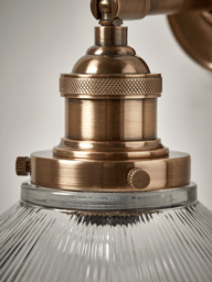 Antique Fluted Glass Wall Light - Brass - thumbnail 3