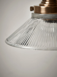 Antique Fluted Glass Wall Light - Brass - thumbnail 4