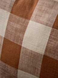 Gingham Indoor Outdoor Cushion - Terracotta - thumbnail 3