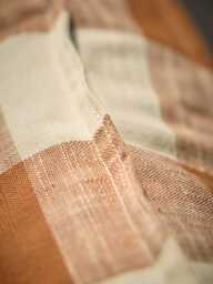 Gingham Indoor Outdoor Cushion - Terracotta - thumbnail 5