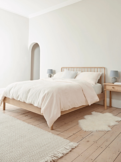 Bergen Oak Kingsize Bed - Natural - image 1