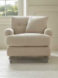 Visby Armchair - Soft Eau De Nil Cotton Stripe - thumbnail 3