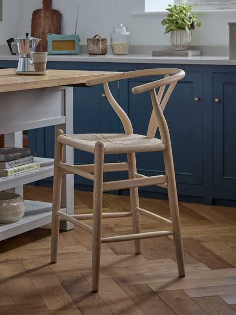 Oak Bow Back Counter Stool - image 1
