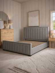 Odin Slate Grey Velvet Bed - King - thumbnail 5