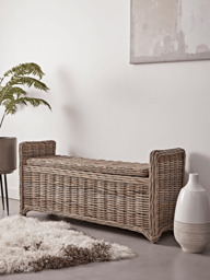 Round Rattan Storage Bench - Large - thumbnail 2