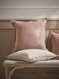 Cotton Linen Square Cushion Cover - Vintage Rose