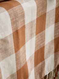 Gingham Indoor Outdoor Throw - Terracotta - thumbnail 3