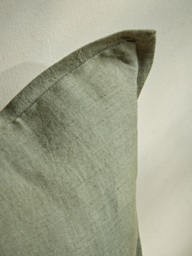 Cotton Linen Square Cushion Cover - Fern Green - thumbnail 2