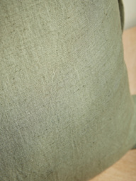 Cotton Linen Square Cushion Cover - Fern Green - thumbnail 3