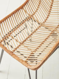 Chevron Flat Rattan Dining Chair - thumbnail 3