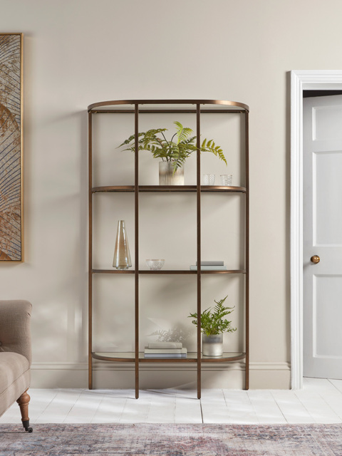Glass Display Shelf Unit - Aged Bronze - image 1