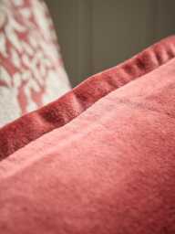 Velvet & Cotton Linen Square Cushion Cover - Deep Red - thumbnail 5