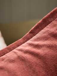 Velvet & Cotton Linen Square Cushion Cover - Deep Red - thumbnail 3