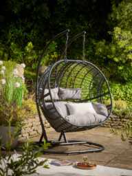 Indoor Outdoor Double Hanging Chair - Black - thumbnail 1
