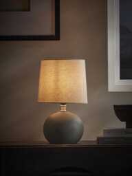 Round Textured Table Lamp - Grey - thumbnail 2
