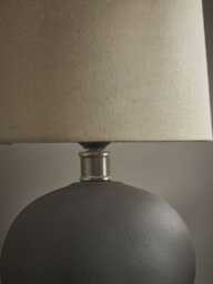 Round Textured Table Lamp - Grey - thumbnail 4