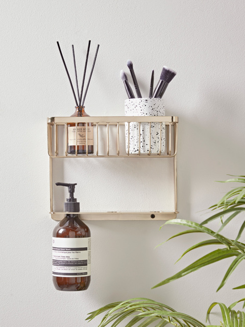 Iron Bathroom Shelf - Brass - image 1