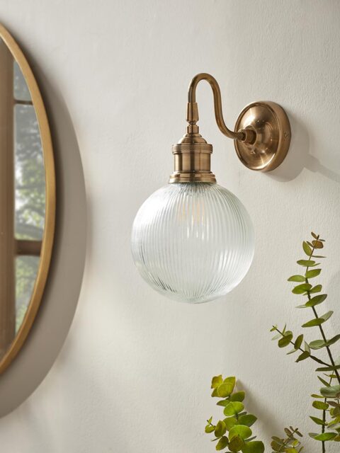 Round Ribbed Glass Wall Light - image 1