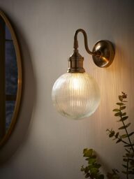 Round Ribbed Glass Wall Light - thumbnail 2