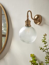Round Ribbed Glass Wall Light - thumbnail 1