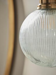 Round Ribbed Glass Wall Light - thumbnail 3
