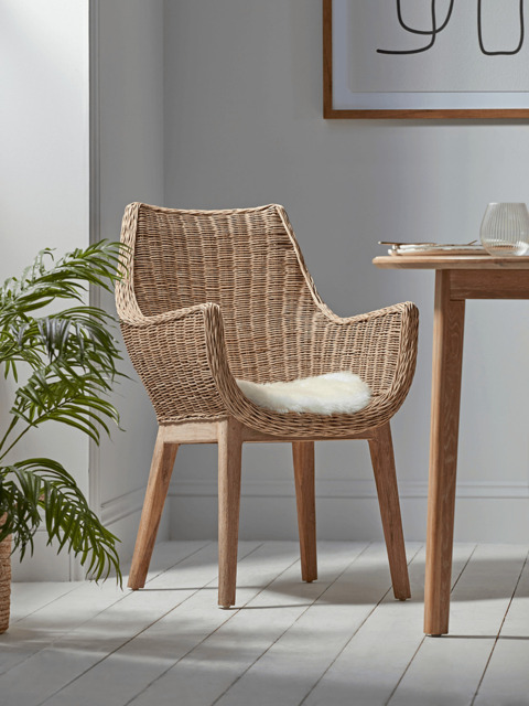 Round Rattan Carver Chair - image 1