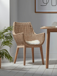 Round Rattan Carver Chair