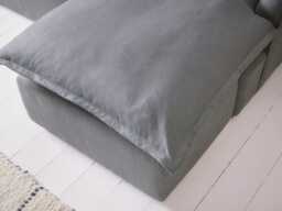 Umea Chaise Right Hand Facing Sofa - Dusky Blue Cotton Stripe - thumbnail 5