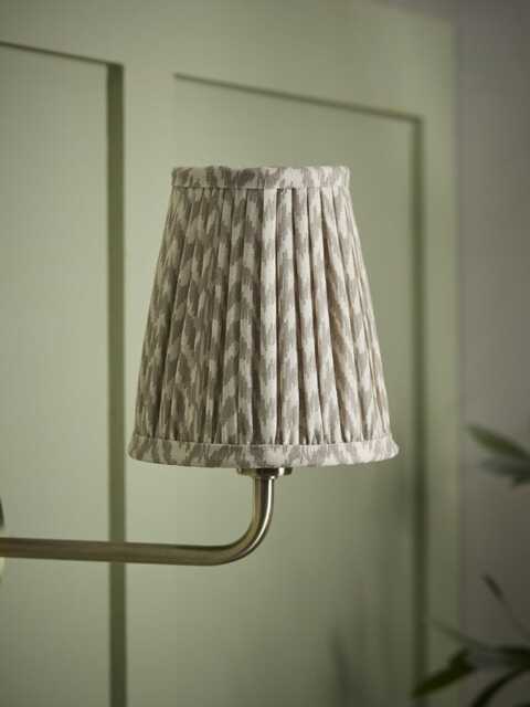 14cm Taupe Chevron Tapered Pleated Shade - image 1