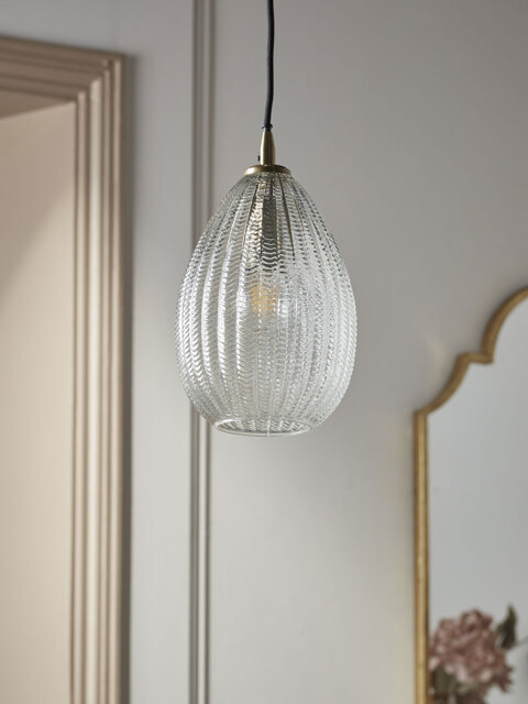 Herringbone Glass Pendant - Droplet - image 1