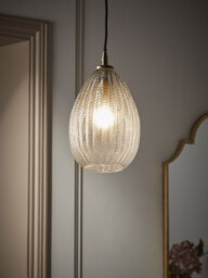 Herringbone Glass Pendant - Droplet - thumbnail 2