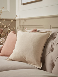 Cotton Linen Square Cushion Cover - Natural