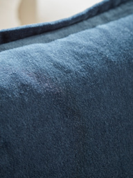 Velvet & Cotton Linen Square Cushion Cover - Steel Blue - thumbnail 4
