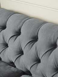 Sarnia Corner Sofa - Soft Grey Opulent Cotton Velvet - thumbnail 4